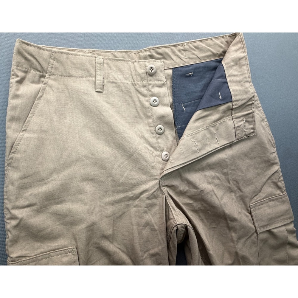 BDU Combat Trousers Khaki Tan Cargo Pants 100% Cotton USA | Men's Medium Long - Picture 9 of 15